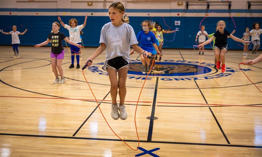 Students jump rope